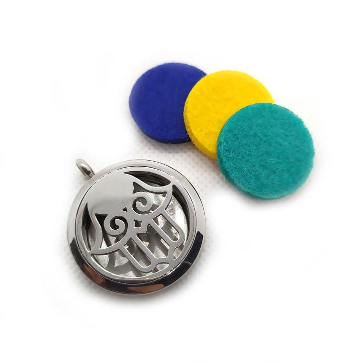 Difusor Collar Acero EOP 3cm - Modelo Mano Hamsa